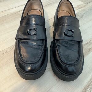 Coach chunky leather loafers